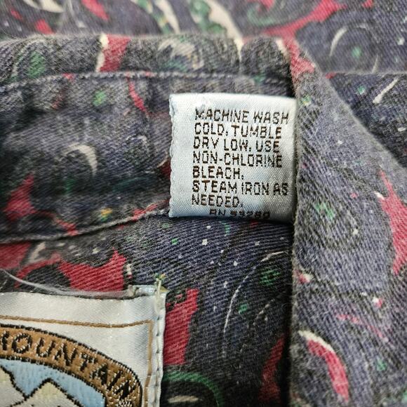 Green Mountain Dry‎ Goods Men's Large Paisley Print Button Down Shirt VTG - Picture 5 of 6